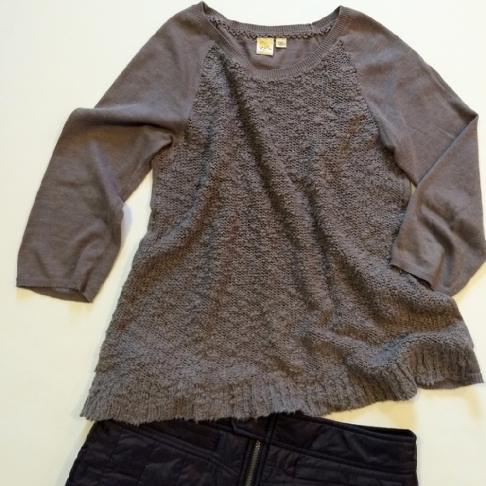 Anthropologie Yellow Bird Boucle Front Sweater